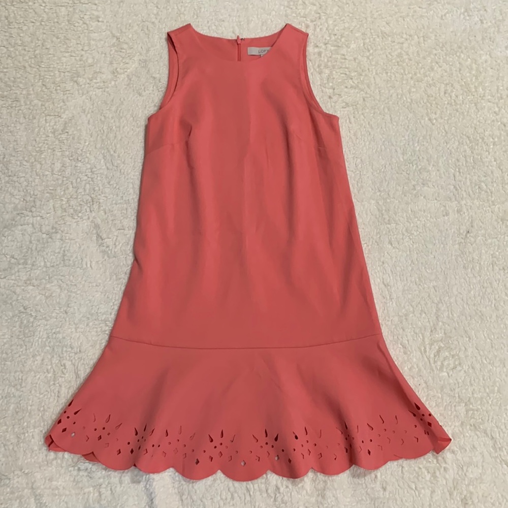 Loft Peach Drop Waist Dress - Size 0